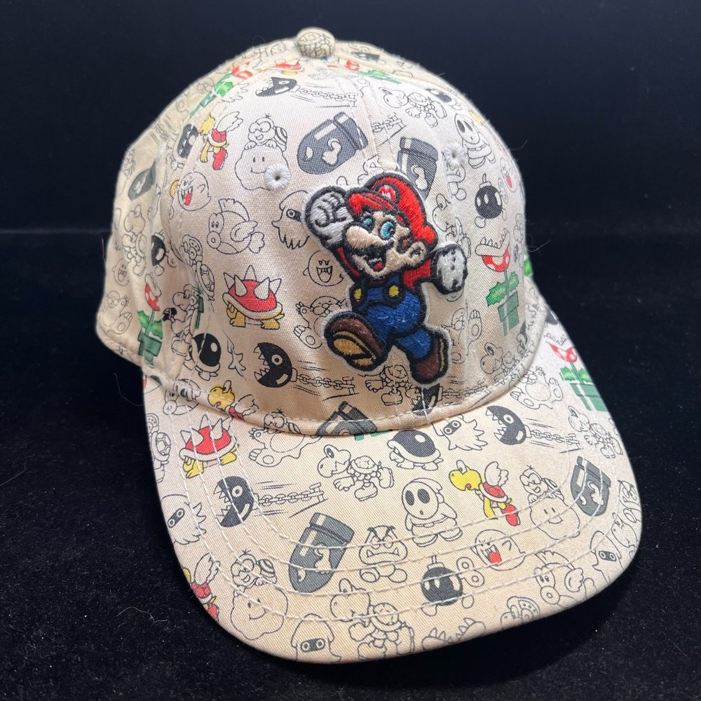 VTG 2003 Super Mario One Size Fit Most Hat Embroidered AOP Trucker Cap